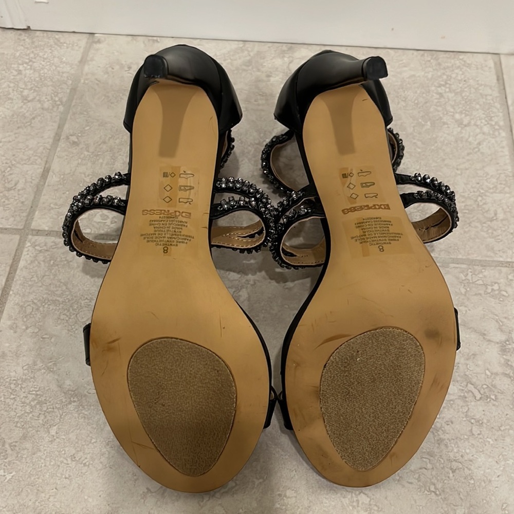 Express Black and Silver Strappy Heels - Picture 2 of 6